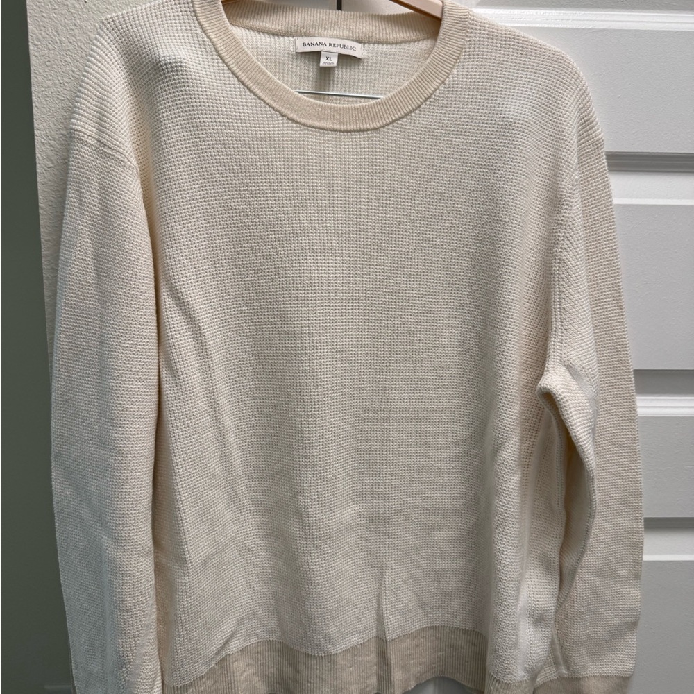 Banana Republic Cream Waffle Knit sweater